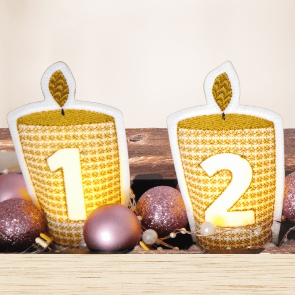 Preview: Adventskranzkerzen selber sticken