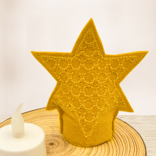 Preview: LED-Cover Stern sticken mit Stickmaschine