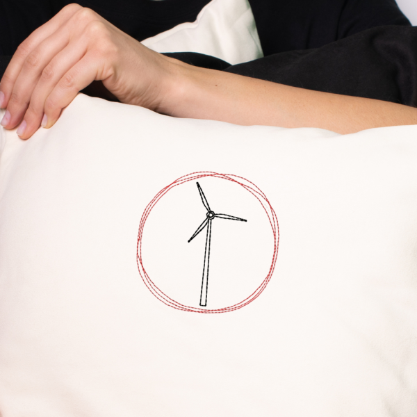 Stickdatei Windrad im Doodle-Rahmen10x10cm Stickrahmen