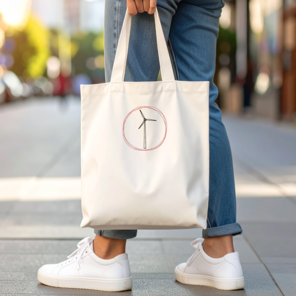 Preview: Stickdatei Windrad im Doodle-Rahmen10x10cm Stickrahmen