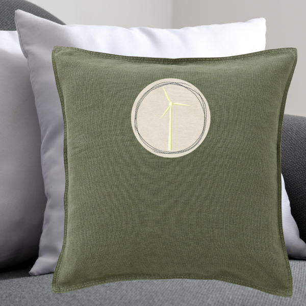 Preview: Stickdatei Windrad im Doodle-Rahmen10x10cm Stickrahmen