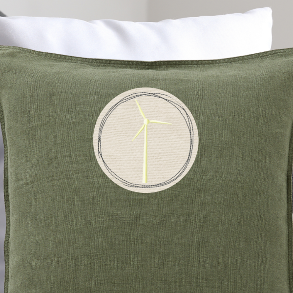 Stickdatei Windrad im Doodle-Rahmen10x10cm Stickrahmen