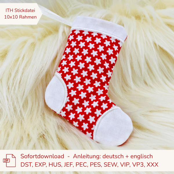 ITH Stickdatei kleiner Nikolausstiefel  Geschenkverpackung