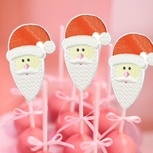 ITH Stickdatei Cake Topper / Stabfigur Nikolaus / Weihnachtsmann für 10 x 10 cm Stickrahmen