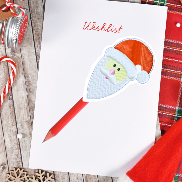 ITH-Stickdatei Nikolaus / Weihnachtsmann Cake Topper / Stiftetopper / Blumenstecker / Weihnachtsdeko für den 10x10cm Stickrahmen