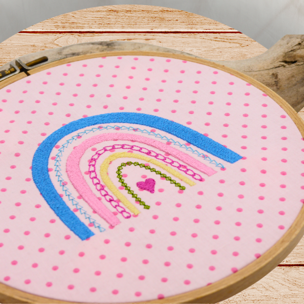 Regenbogen Stickdatei für 10x10er Rahmen