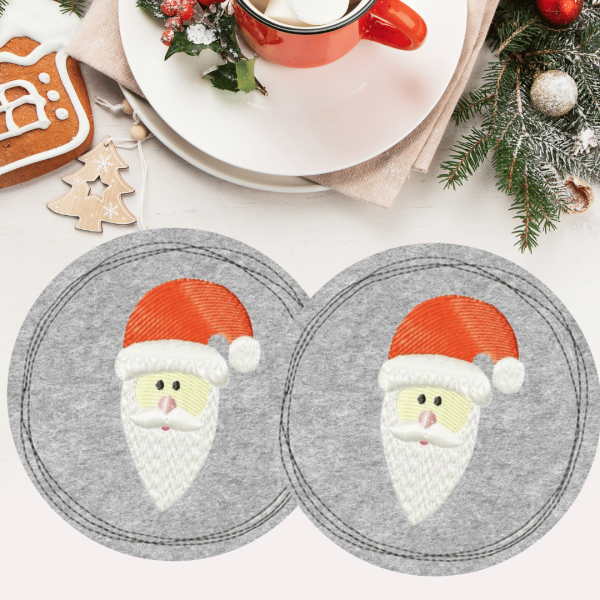 Preview: Nikolaus Tischdeko Stickdatei für 10x10cm Stickrahmen