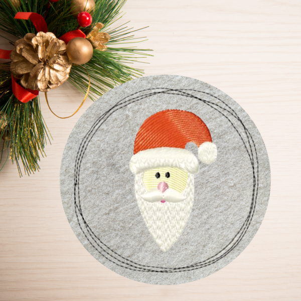 Stickdatei Nikolaus / Weihnachtsmann Doodle-Applikation Stickmuster für 10 x 10 cm Stickrahmen