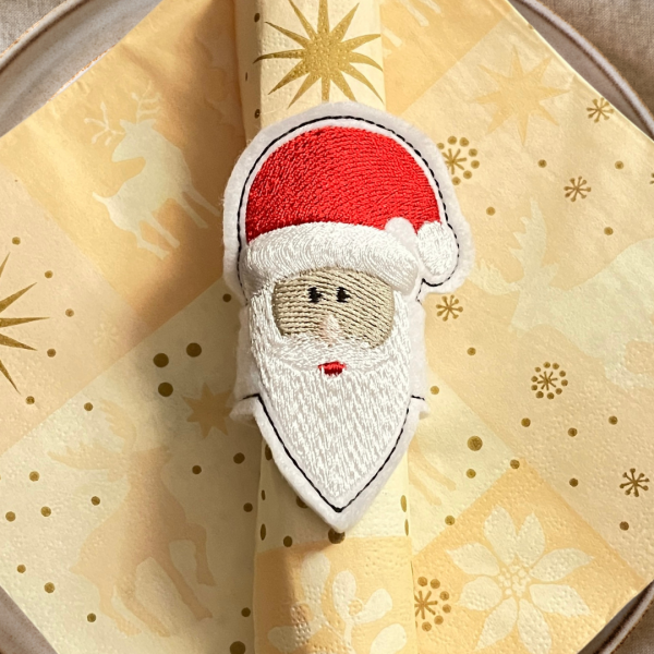 Preview: Banderole / Serviettenring Weihnachtsmann / Nikolaus ITH - Stickdatei für 10x10er Rahmen