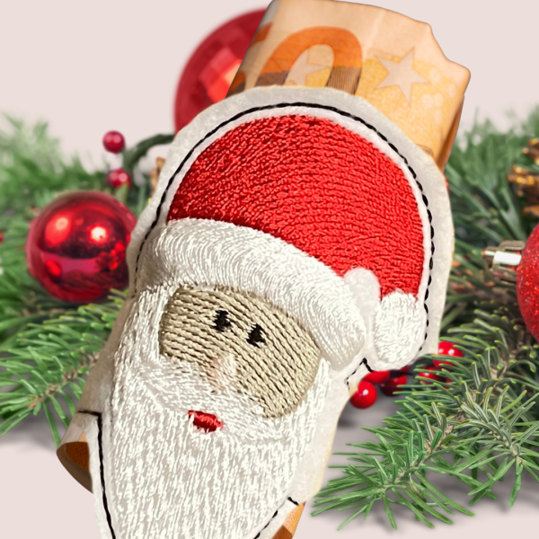 Banderole / Serviettenring Weihnachtsmann / Nikolaus ITH - Stickdatei für 10x10er Rahmen