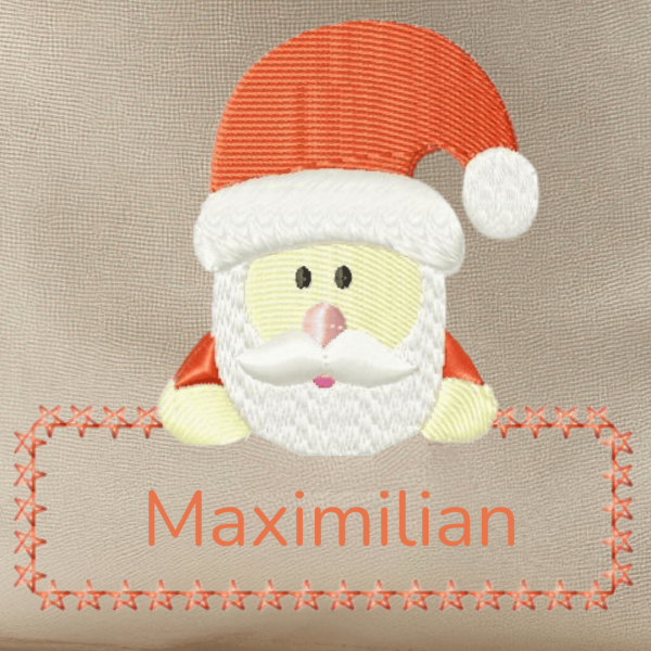 Preview: Nikolaus-Schild personalisierbar als Stickdatei für den 10x10cm Stickrahmen