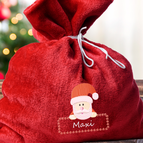 Weihnachtsmann / Nikolaus mit Schild Stickdatei für 10x10er Rahmen