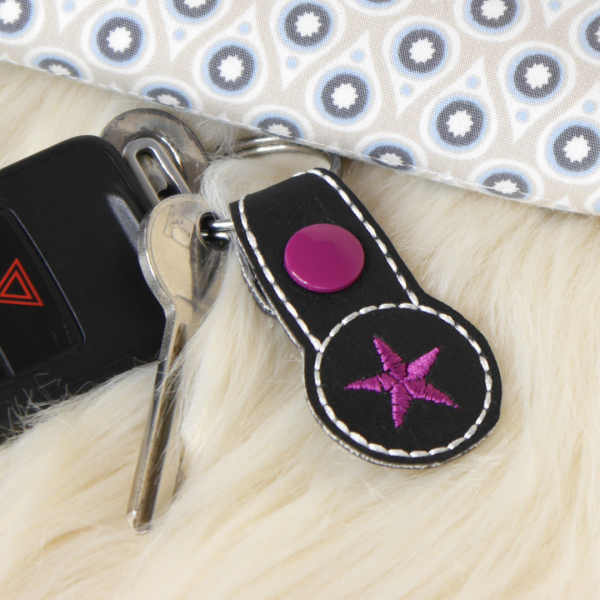 Schlüsselanhänger Stern mit Chiptasche für Einkaufswagenchip -Farbwahl-