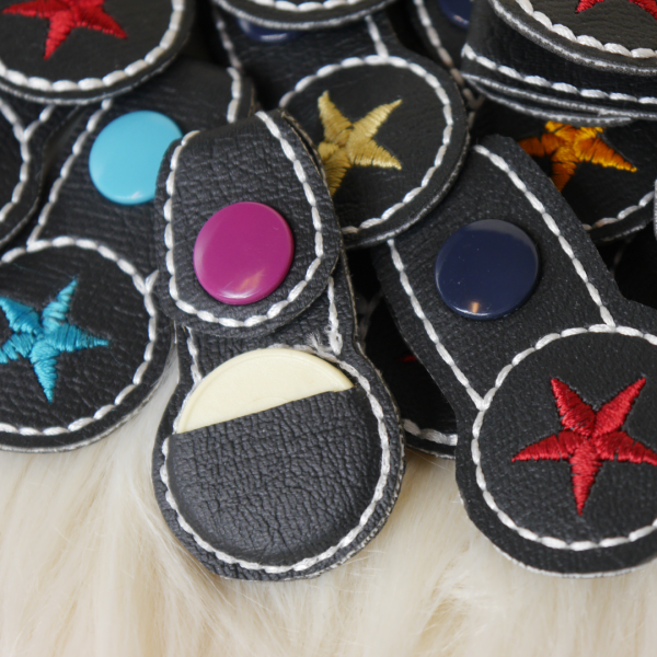 Preview: Schlüsselanhänger Stern mit Chiptasche für Einkaufswagenchip -Farbwahl-