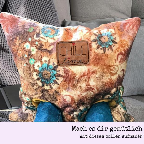 Stickdatei Aufnäher CHILL-time für 10x10 cm Stickrahmen