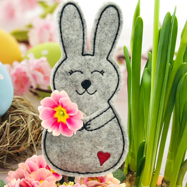 Preview: 4 Stickdateien ITH - Hasen Stabfiguren für 13x18er Rahmen Dekohasen - Osterdeko - Osterhasen - Ostergeschenk