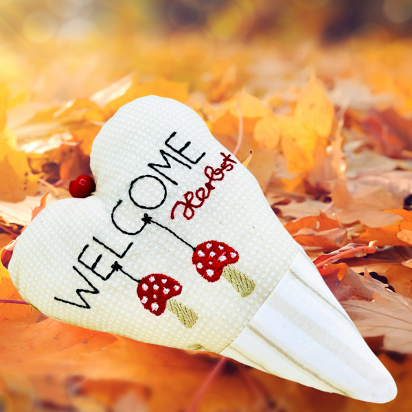 Stickdatei ITH Herz Welcome Herbst für den 13x18er Stickrahmen S013-20-03-13x18