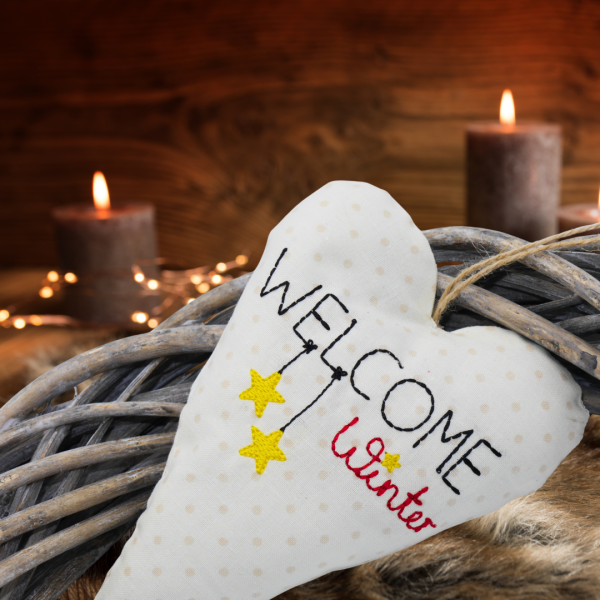 Stickdatei ITH Herz Welcome Winter für den 13x18er Stickrahmen S013-20