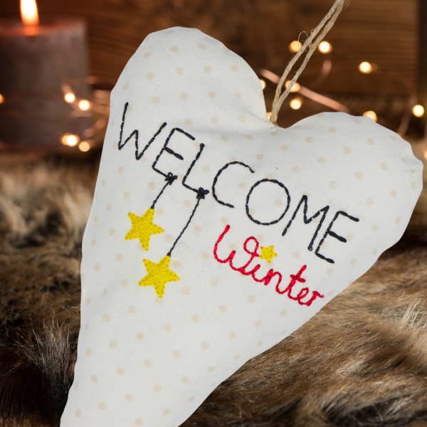 Preview: Stickdatei ITH Herz Welcome Winter für den 13x18er Stickrahmen S013-20