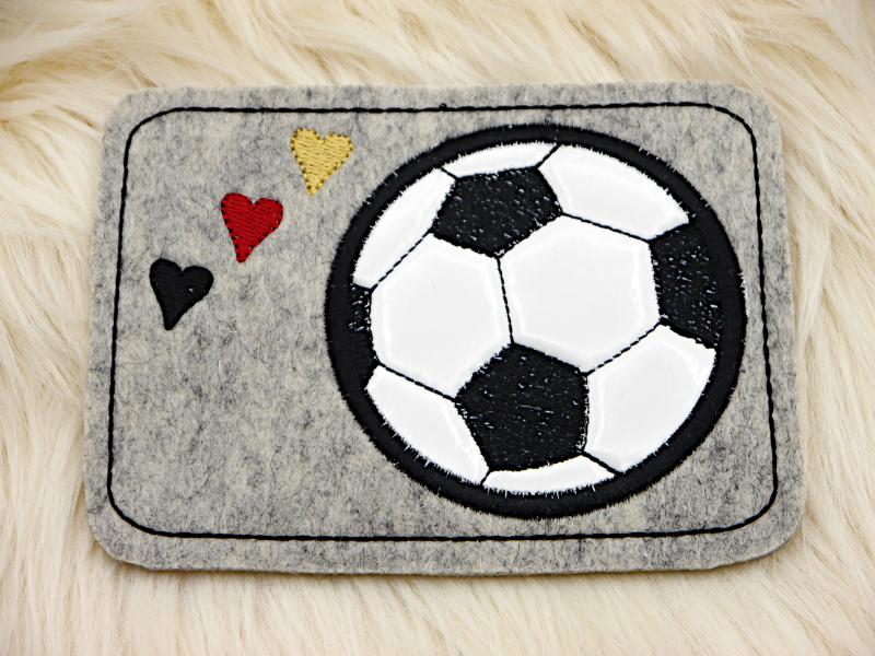 ITH-Stickdatei 3er Set MugRug Untersetzer für Fußball-Fans für 16 x 26 cm Stickrahmen