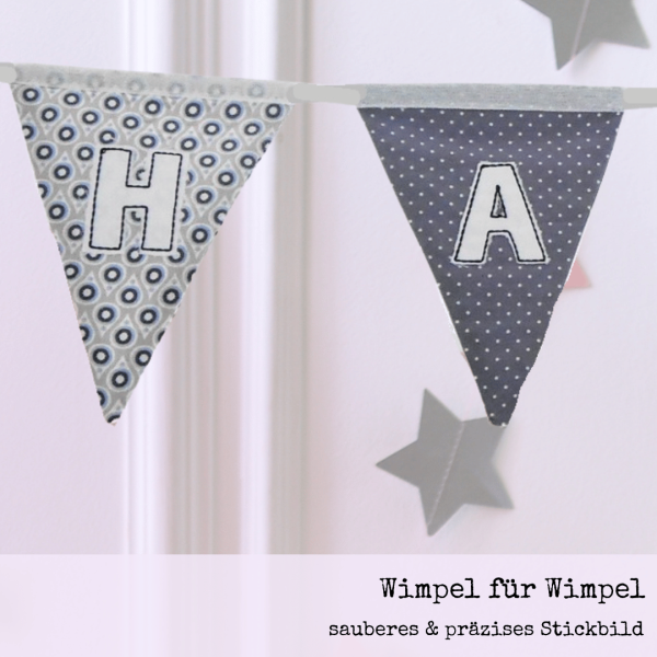 Preview: Stickdatei ITH Wimpelkette-Girlande HAPPY BIRTHDAY für 13x18 cm Stickrahmen