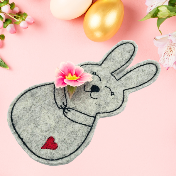 Preview: 4 Stickdateien ITH - Hasen Stabfiguren für 13x18er Rahmen Dekohasen - Osterdeko - Osterhasen - Ostergeschenk