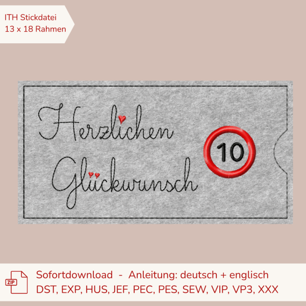 Preview: ITH Schokohülle Herzlichen Glückwunsch – Set 10 bis 90