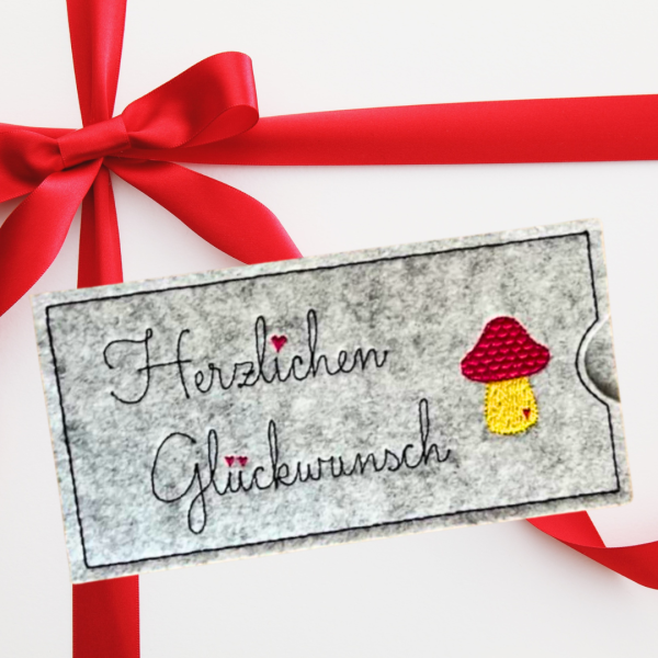 Stickdatei ITH Schokohülle Pilz Herzlichen Glückwunsch S380-09
