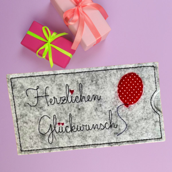 Stickdatei ITH Schokohülle Luftballon Herzlichen Glückwunsch S380-10