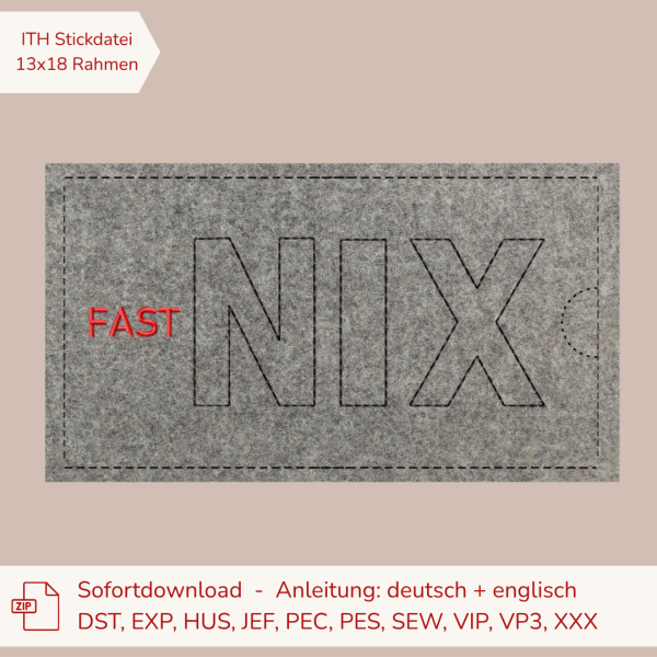 ITH Stickdatei Schokoladenhülle für den 13x18 cm Stickrahmen Fast NIX am Stiel als hübsche Geschenkverpackung für Schokolade.