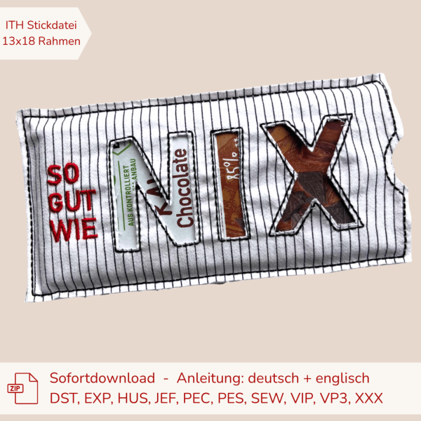 ITH-Stickdatei Schokoladenhülle so gut wie NIX