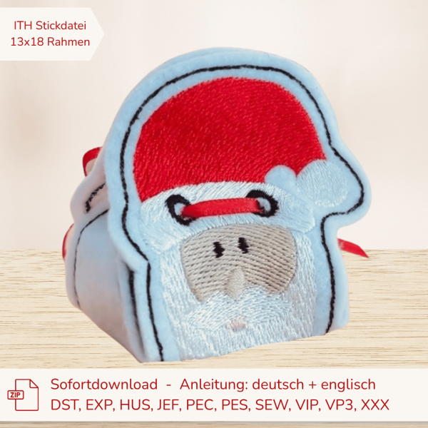 Preview: Stickdatei Nikolaus ITH Geschenkverpackung
