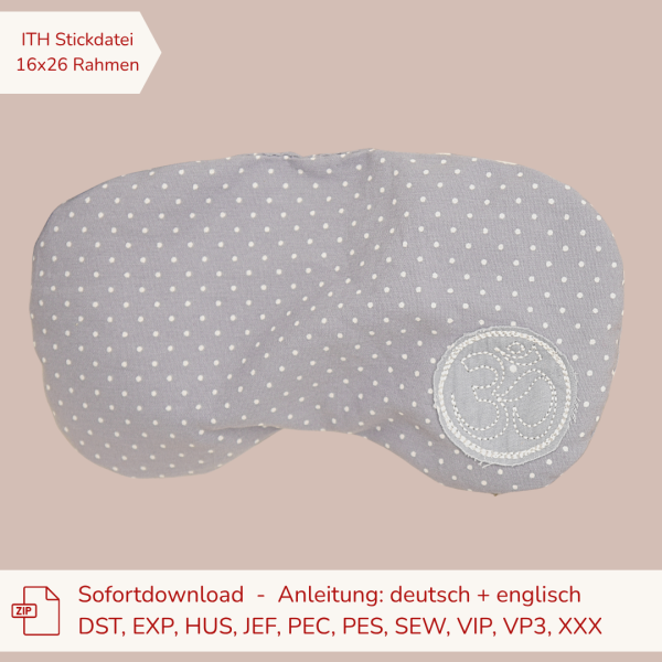 ITH Stickdatei Schlafmaske und Augenmaske für den 16x26 cm Stickrahmen