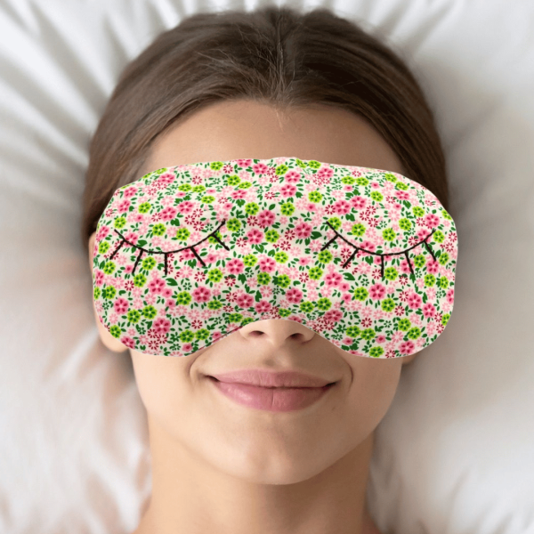 Stickdatei ITH Schlafmaske Augenkissen mit Wimpern bestickt für 16x26 cm Stickrahmen