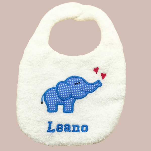 Preview: ITH-Stickdatei Lätzchen mit Elefant - Applikation für 18x30er Stickrahmen S091-401-06