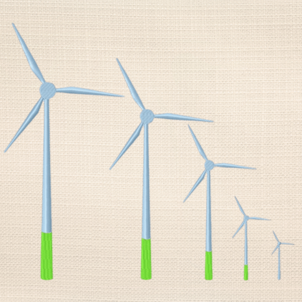 Preview: Gesticktes Windrad als digitale Vollstickdatei