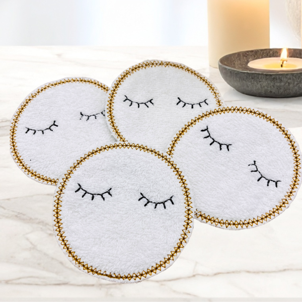 4er-Set ITH Stickdateien Abschminkpads mit Wimpern für den 18x30cm Stickrahmen