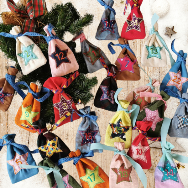 Preview: 25 Stickdateien ITH - Adventskalenderbeutel im Set für 13x18 cm Stickrahmen