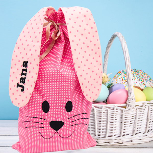 ITH-Stickdatei Hasenbeutel Osterbeutel Ostertasche für den 18x30er Stickrahmen