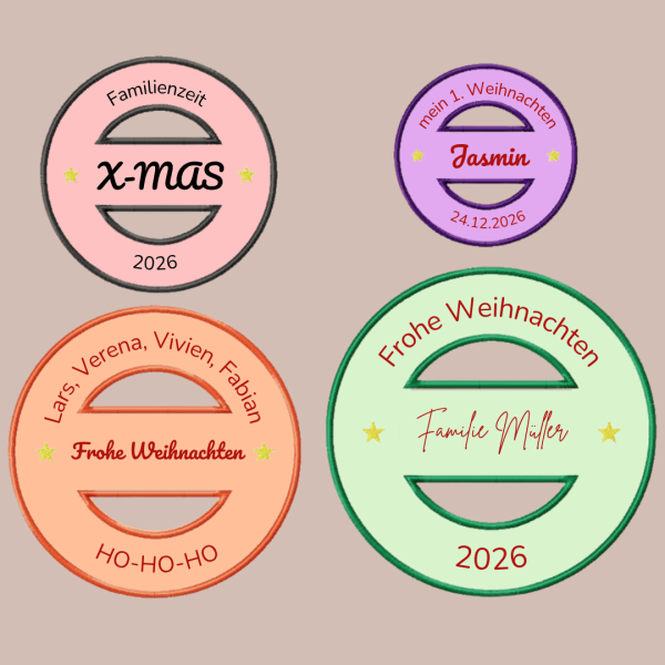 Preview: 4 Stickdateien Stempel - Applikation blanko für 10x10 / 13x18 / 16x26 / 18x30 cm Stickrahmen im Set