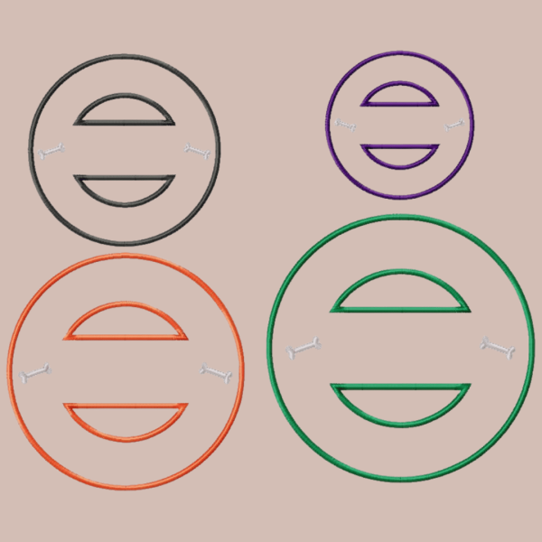 Preview: 4 Stickdateien Stempel - Applikation Hunde - Knochen für 10x10 / 13x18 / 16x26 / 18x30 cm Stickrahmen im Set