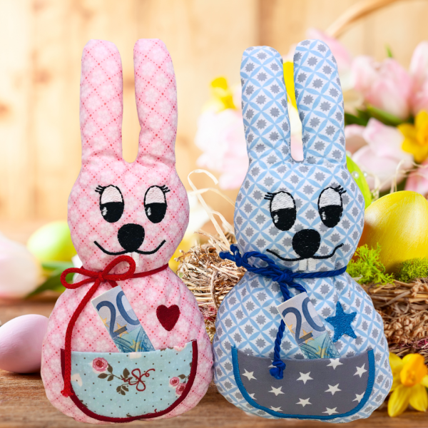 Preview: 6 ITH-Stickdateien Hasen im Set für den 20x30cm Stickrahmen