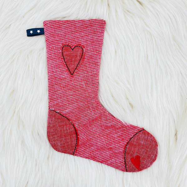 Preview: Nikolausstiefel mit Herz Stickdatei ITH selber sticken