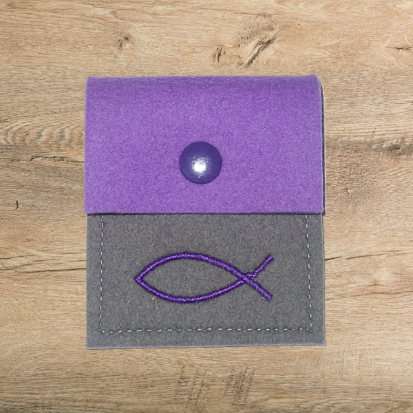 Preview: Stickdatei Fisch Ichthys für 4x6cm Stickrahmen