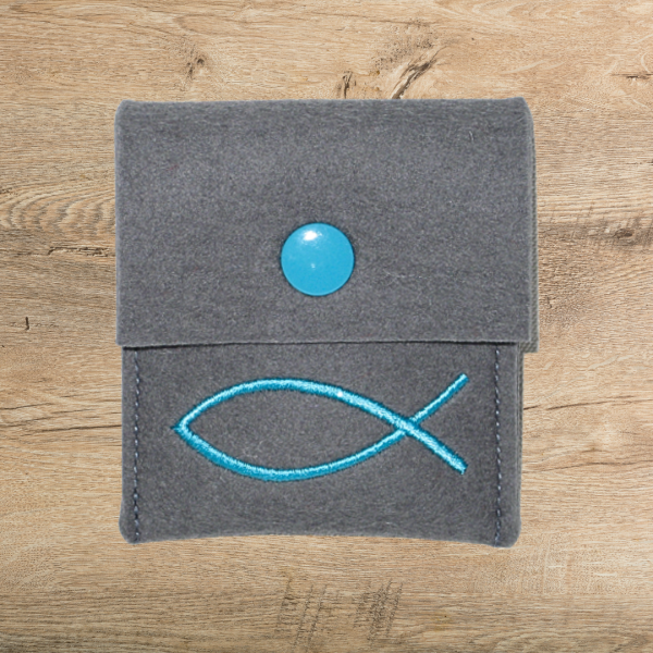 Stickdatei Fisch Ichthys für 4x6cm Stickrahmen