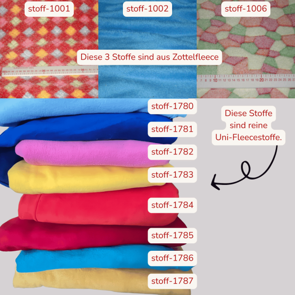 Fleecestoffe für Decke zur Auswahl