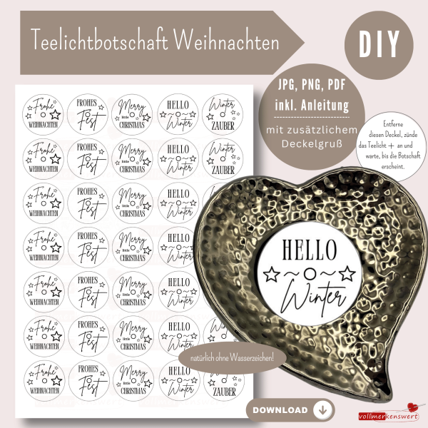 Teelichtbotschaft Weihnachten D1002