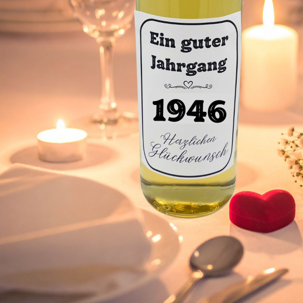 Preview: Druckvorlage Ein guter Jahrgang 1946 Weinbanderole und Weinetikett zum Geburtstag PDF Bastelvorlage zum Ausdrucken DIY