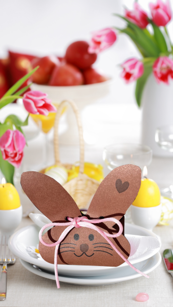 Preview: Druckvorlage Hasenverpackung für Ostern als Geschenk oder Tischdeko PDF Bastelvorlage zum Ausdrucken DIY Osterüberraschung Basteln mit Kind