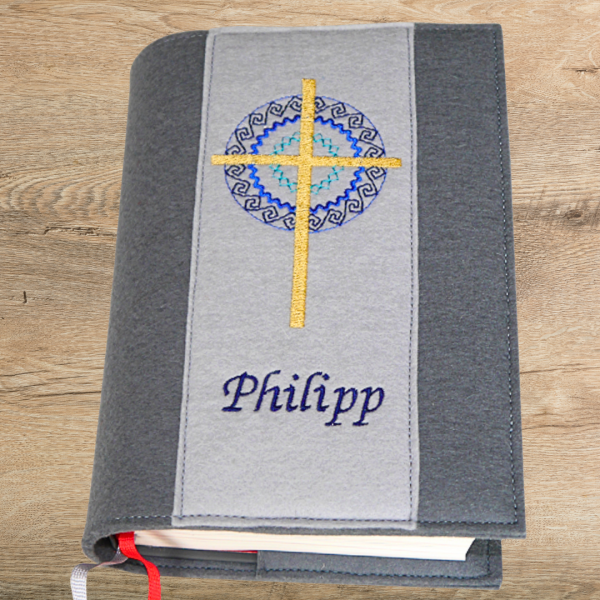 Stickdatei Kreuz mit Rahmen für den 10x10cm Stickrahmen